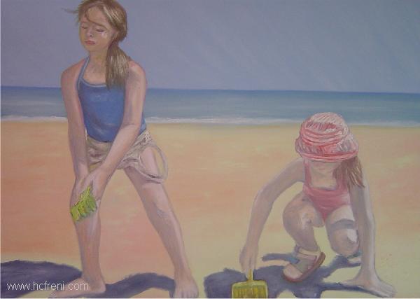 Les enfants a la place 110x155cm 2007
